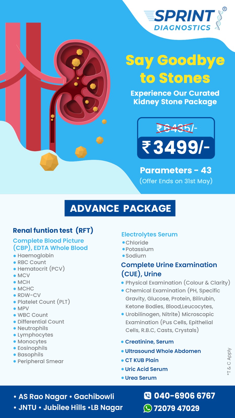 Kidney Stone Advance Diagnostic Package